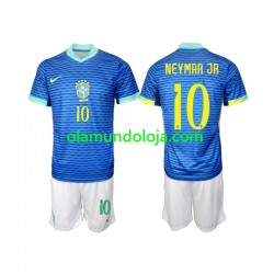 Camisola Brasil Neymar JR 10 Criança Equipamento Segundo 2024 Manga Curta